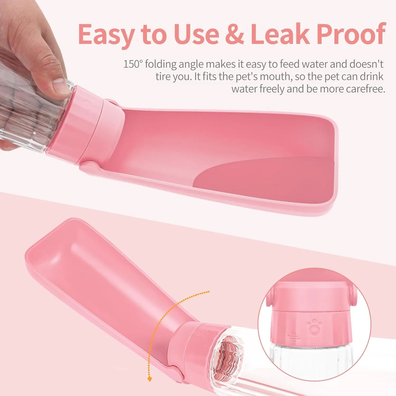 Portable Dog Water Bottle, Leak Proof Travel Puppy Water Dispenser for Hiking, Walking, and Outdoor Adventures, Travel Water Bowl for Pets, Dog Stuff Accessories(19OZ)