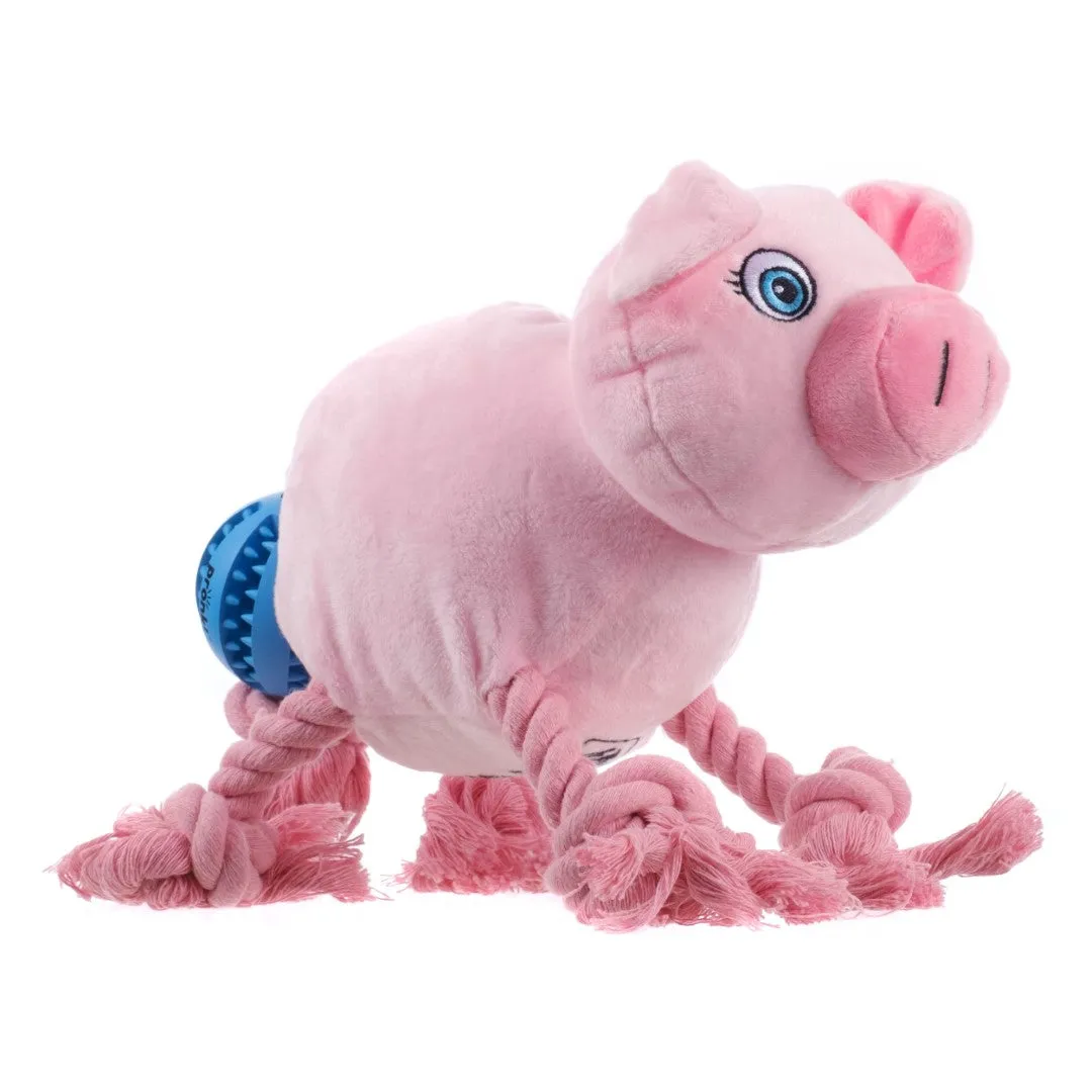 Pronk! Pets, A 5-Pack Assortment of Soft Plush Squeaky Rope Pet Toys, Great for All Breeds