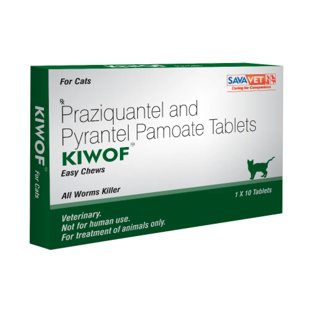Savavet Kiwof Cat Deworming Tablet (10 tablets) and Savavet Fiprofort Plus (Fipronil) Tick & Flea Control Spot On for Cats Combo