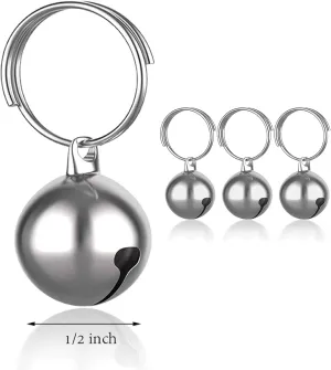 SKYPIA Round Dog Bells Dog Charm Bells Pet Pendant, 3 PCS Anti-Lost Training Bells for Collars, Suitable for Pet Pendant Accessories 1/2-Inch Gold