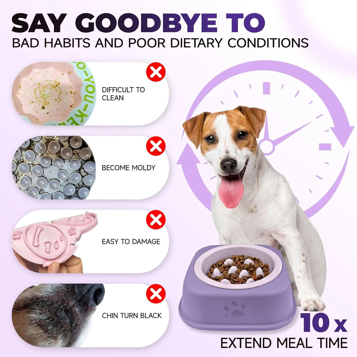 Slow Feeder Dog Bowls Ceramic Puppy Feeding Bowl for Small Dogs Cat Slow Feeder Bowl Protecting Cat and Dog Whiskers Preventing Choking with 2-in-1 Multifunctional Training Whistle