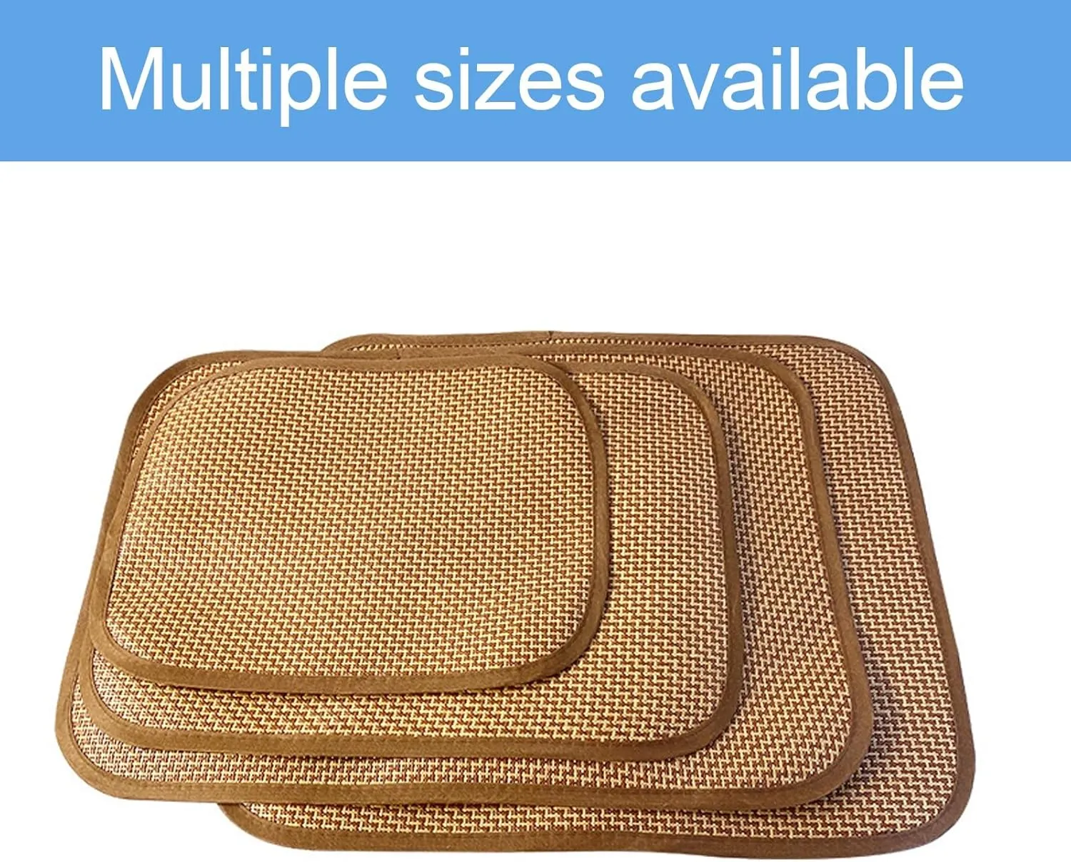 Summer Bamboo Rattan Woven Dog Cooling Bed, Breathable Cat Cooling Mat, Wear-Resistant and Scratch-Resistant(60 * 90CM/24 * 35IN)