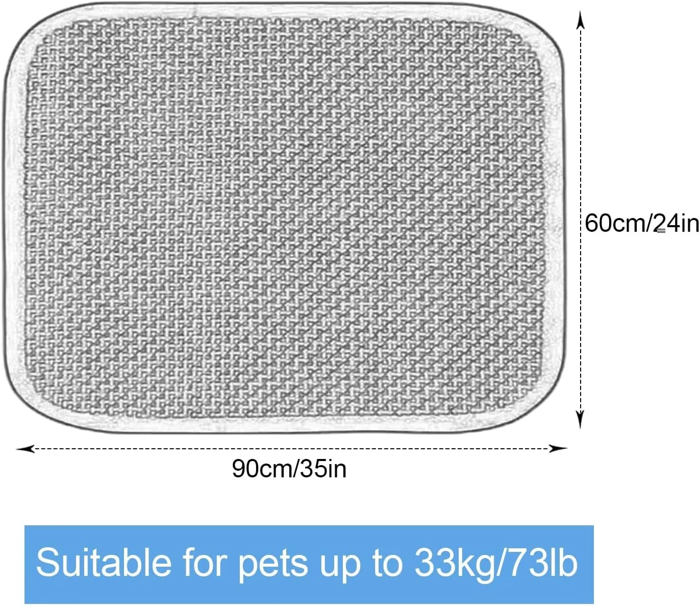 Summer Bamboo Rattan Woven Dog Cooling Bed, Breathable Cat Cooling Mat, Wear-Resistant and Scratch-Resistant(60 * 90CM/24 * 35IN)