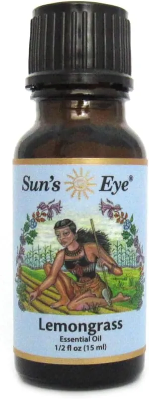 Sun's Eye Lemongrass Essential Oil, 1/2 oz Bottle, Yellow