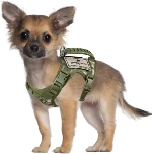 Tactical Dog Training Harness Outdoor Working Vest Adjustable Military MOLLE Dog Vest Harness with Rubber Handle (X-Small (Pack of 1), Camo)