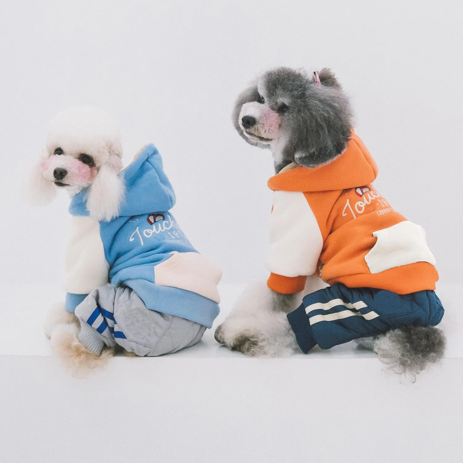 Touchdog Heritage Premium Cotton Hooded Dog Sweater with Accented Bridge Pockets on The Dog Hoodie - Pet Sweater Featuring snap enclosures and Reversible Sherpa for Added Warmth