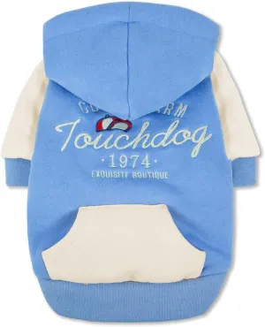 Touchdog Heritage Premium Cotton Hooded Dog Sweater with Accented Bridge Pockets on The Dog Hoodie - Pet Sweater Featuring snap enclosures and Reversible Sherpa for Added Warmth