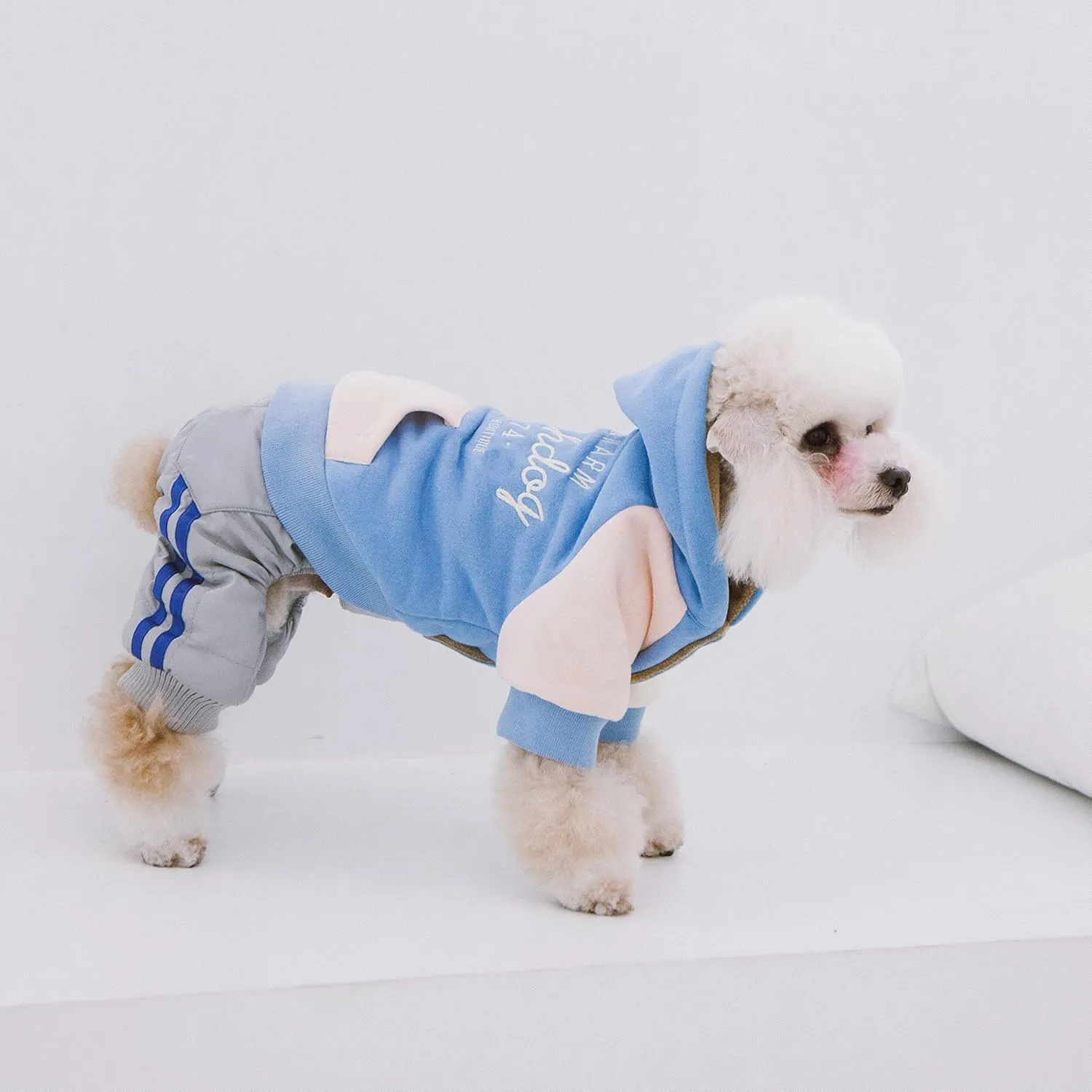 Touchdog Heritage Premium Cotton Hooded Dog Sweater with Accented Bridge Pockets on The Dog Hoodie - Pet Sweater Featuring snap enclosures and Reversible Sherpa for Added Warmth