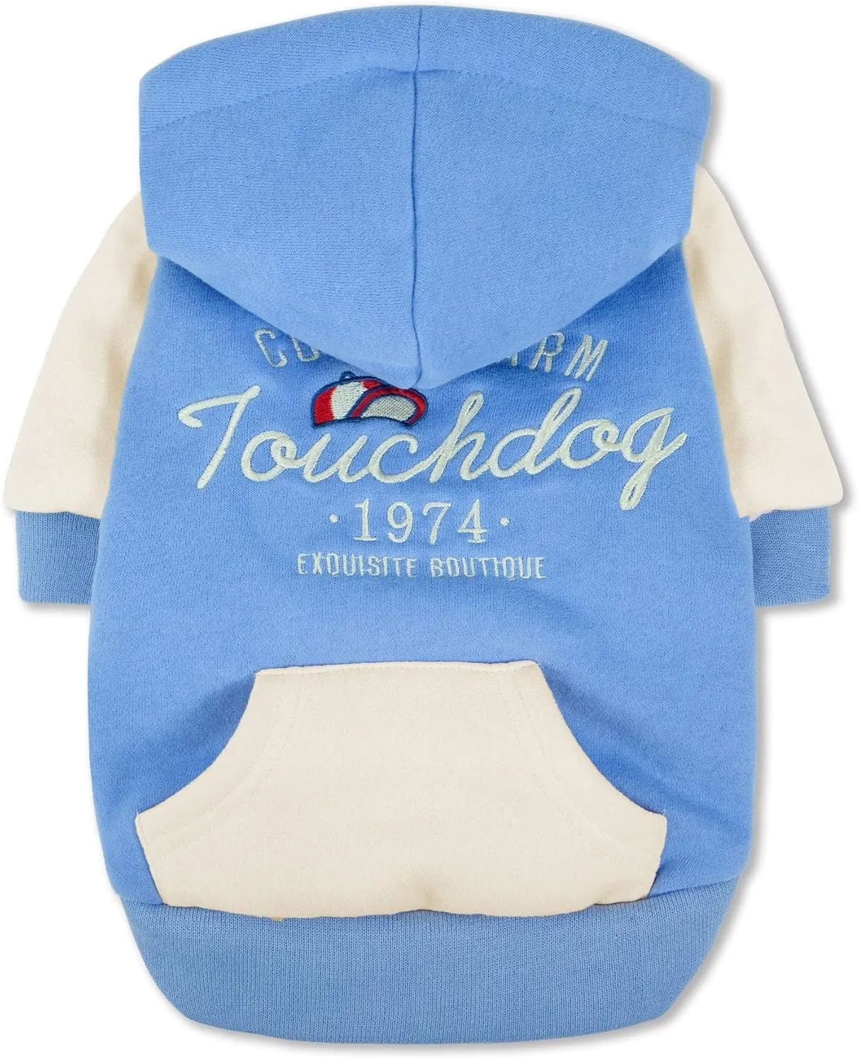 Touchdog Heritage Premium Cotton Hooded Dog Sweater with Accented Bridge Pockets on The Dog Hoodie - Pet Sweater Featuring snap enclosures and Reversible Sherpa for Added Warmth