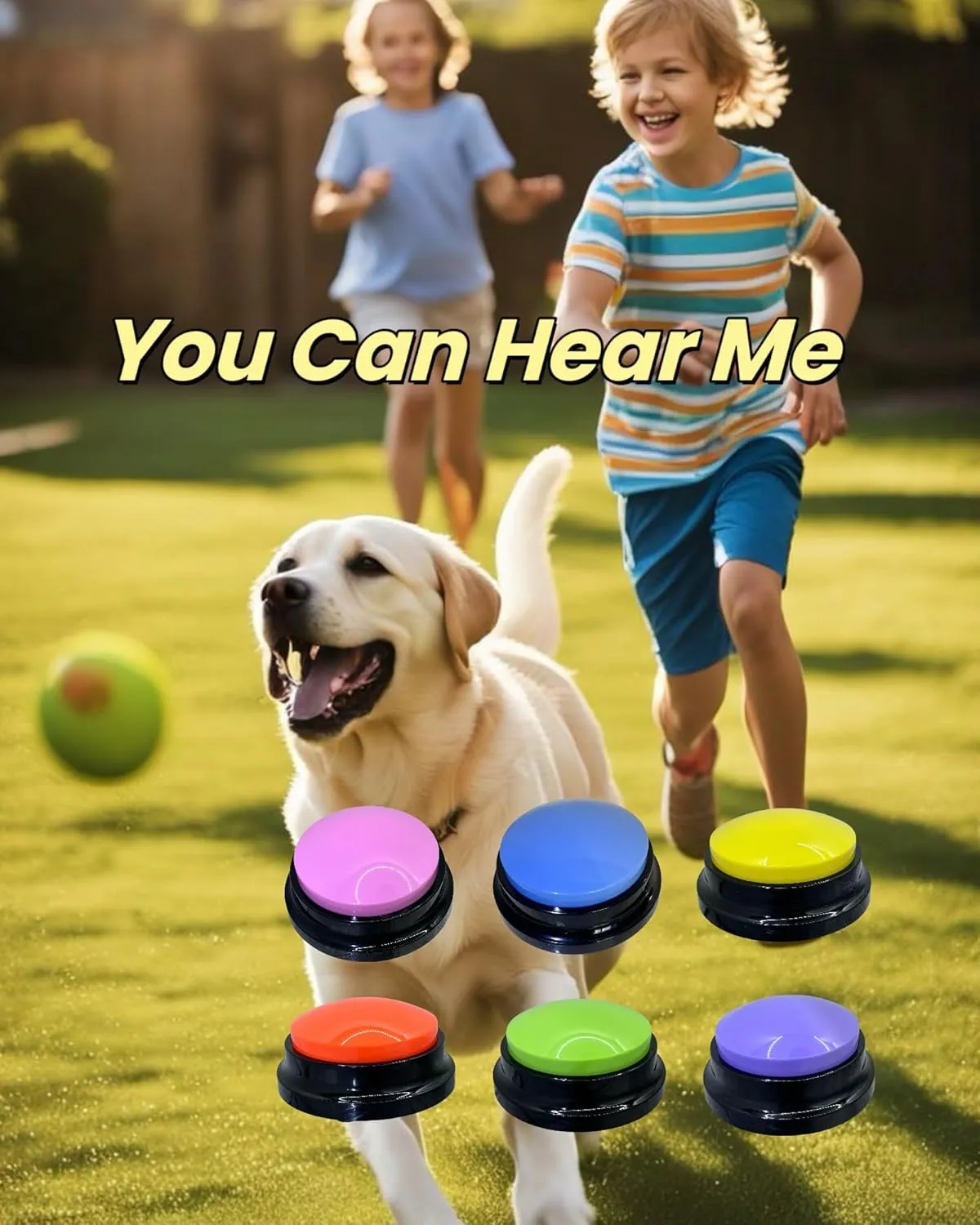 Voice Recording Button, Dog Buttons for Communication and Pet Training 30-Second Record & Playback Talking Button Buzzer for Study, Office, Family, and Kids (Blue)
