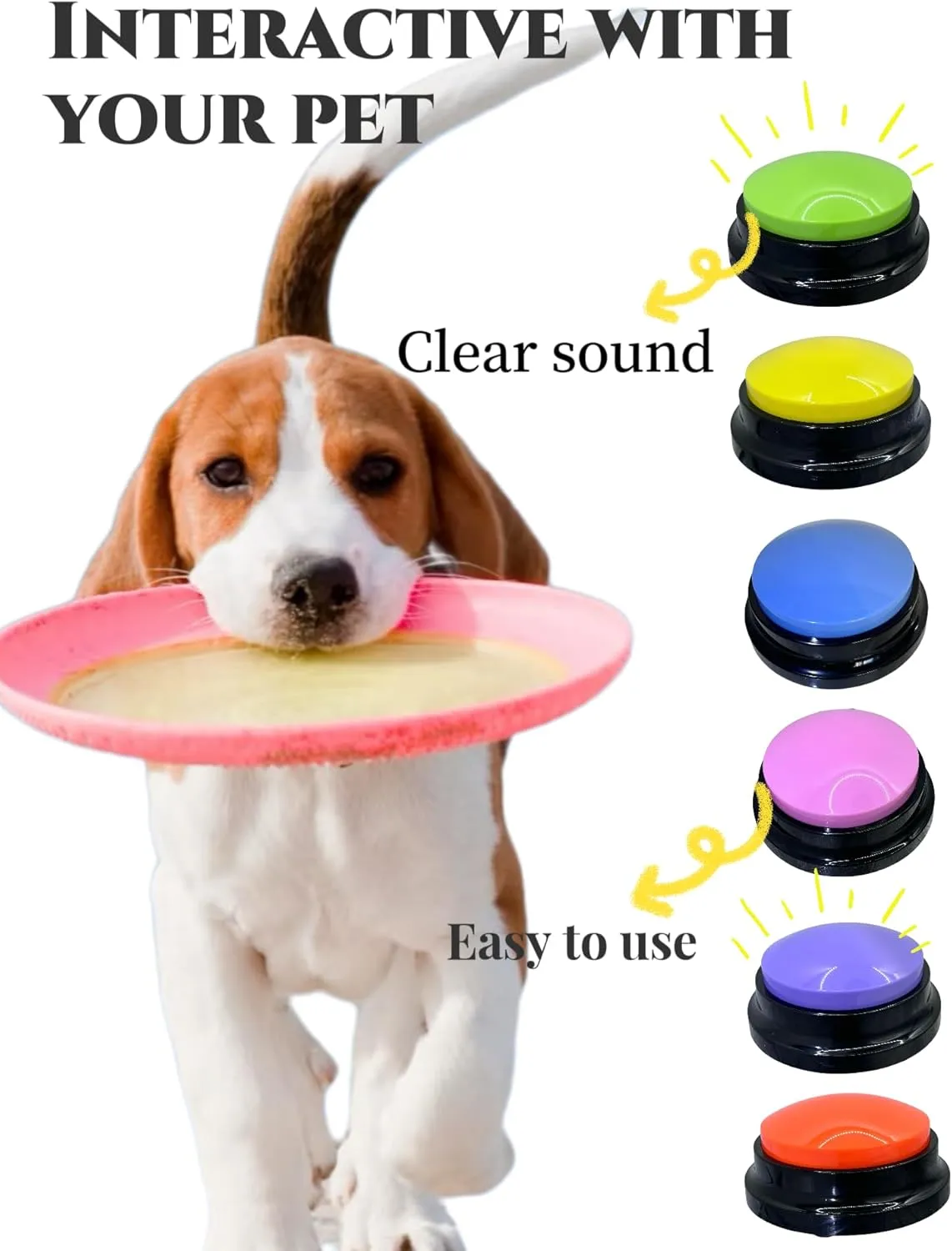 Voice Recording Button, Dog Buttons for Communication and Pet Training 30-Second Record & Playback Talking Button Buzzer for Study, Office, Family, and Kids (Blue)