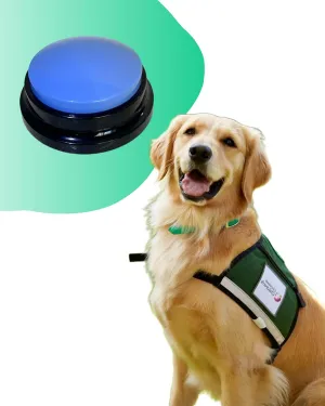 Voice Recording Button, Dog Buttons for Communication and Pet Training 30-Second Record & Playback Talking Button Buzzer for Study, Office, Family, and Kids (Blue)