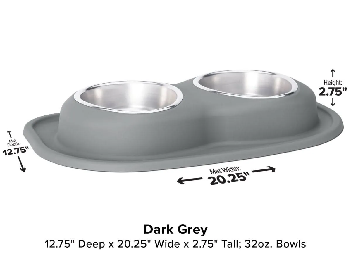 WeatherTech Double Low Pet Feeding System - 32 oz Stainless Steel Bowls