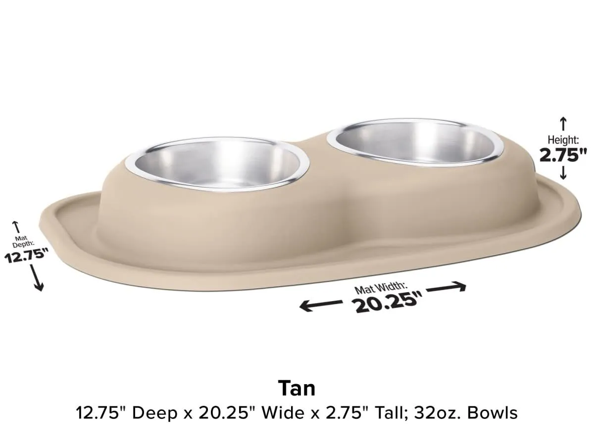 WeatherTech Double Low Pet Feeding System - 32 oz Stainless Steel Bowls