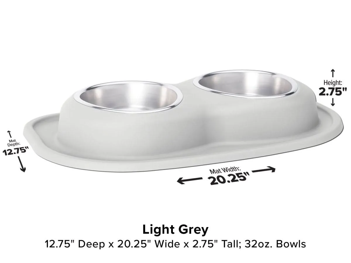 WeatherTech Double Low Pet Feeding System - 32 oz Stainless Steel Bowls