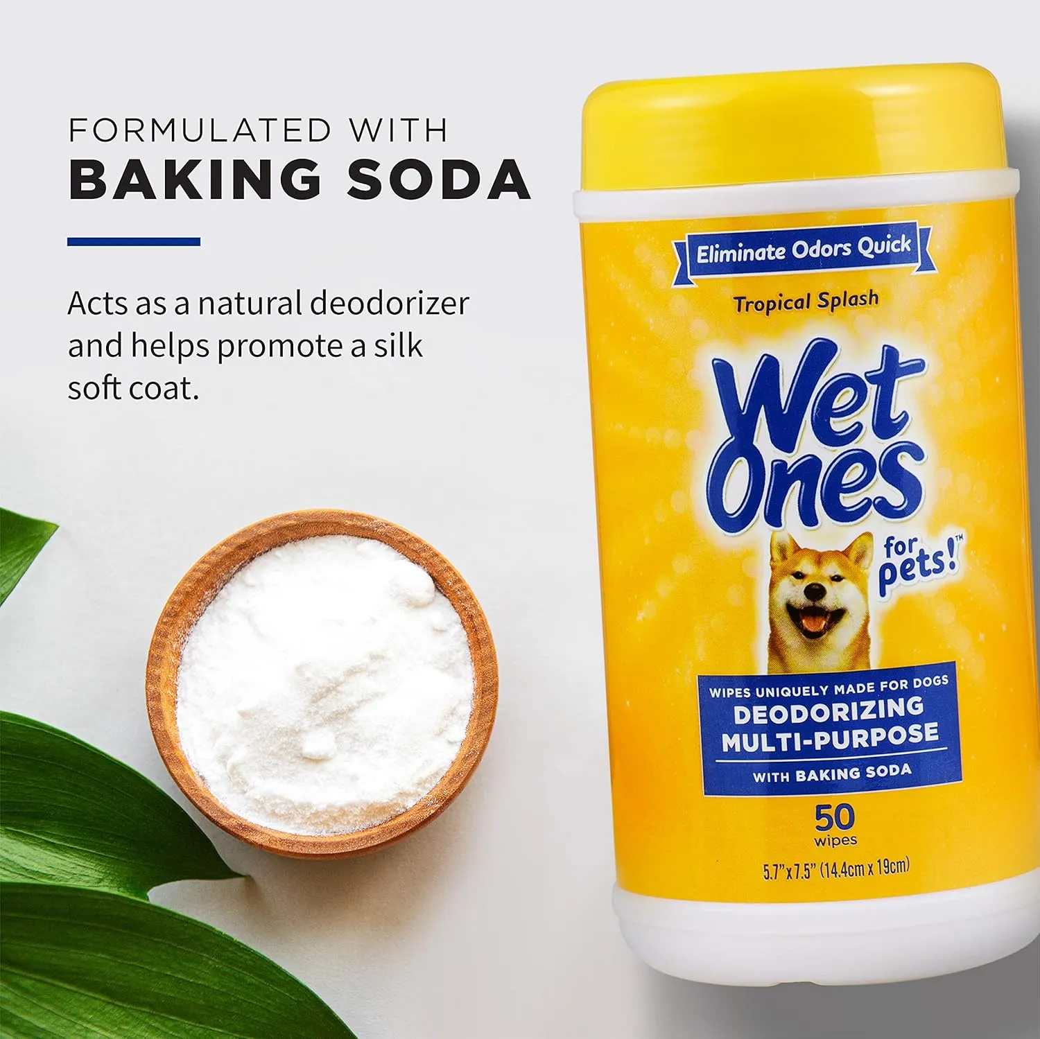 Wet Ones for Pets Deodorizing Multipurpose Pet Wipes, Tropical Splash Scent - Pet Grooming Wipes for In-Between Baths, Pet Cleaning Supplies, Puppy Wipes for Dogs, 50 Count
