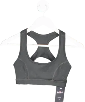 Wolf & Whistle Black Sports Bra UK 8